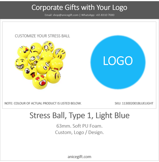 Stress Ball, Type 1, Light Blue