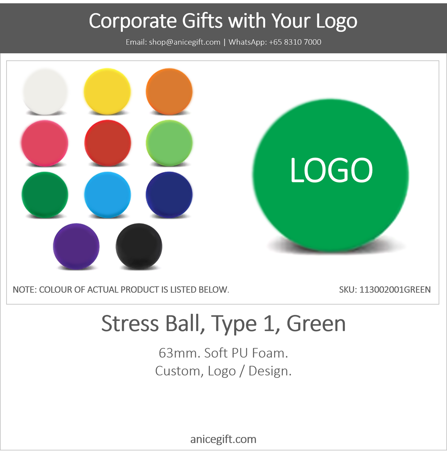 Stress Ball, Type 1, Green