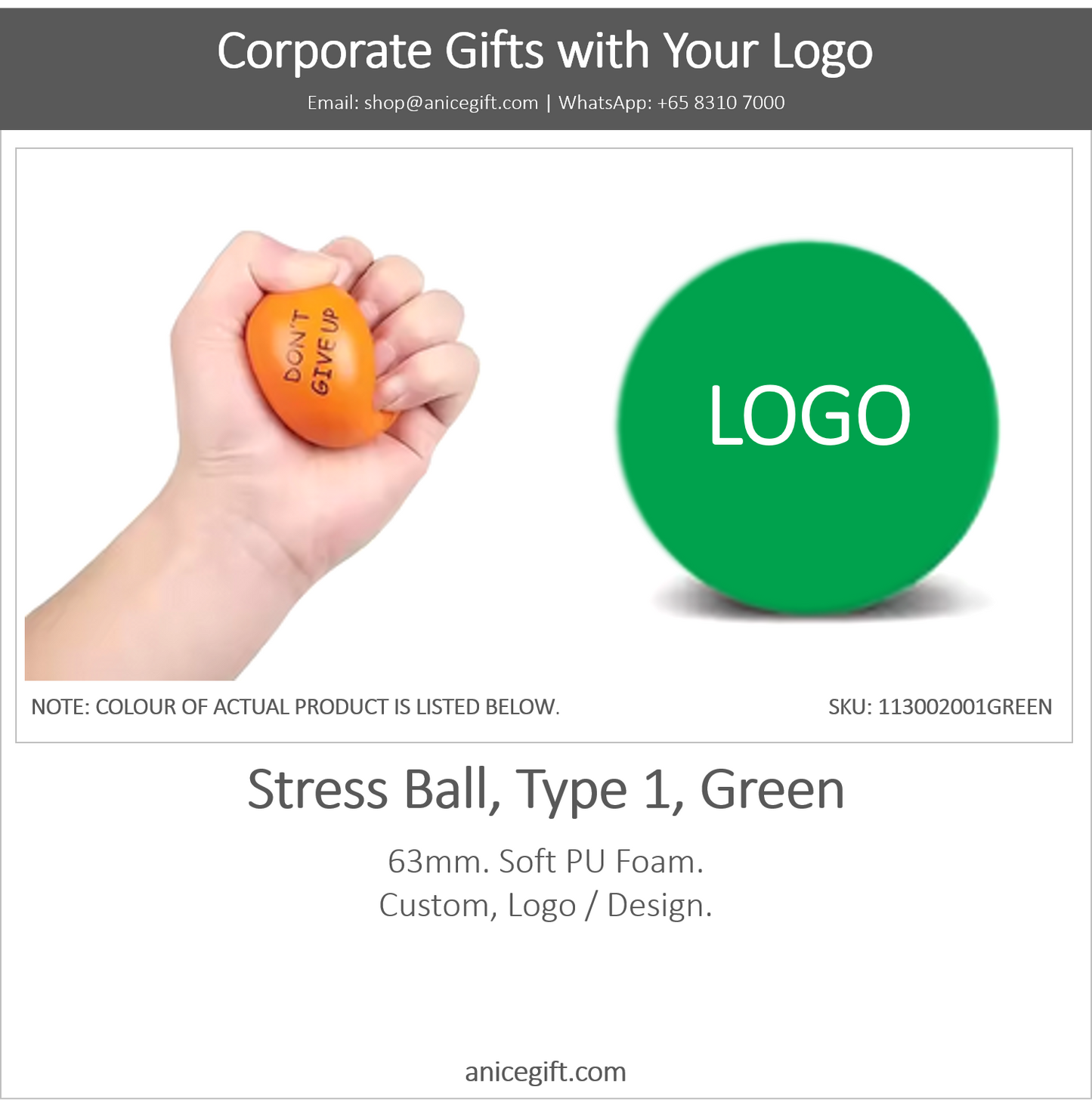 Stress Ball, Type 1, Green
