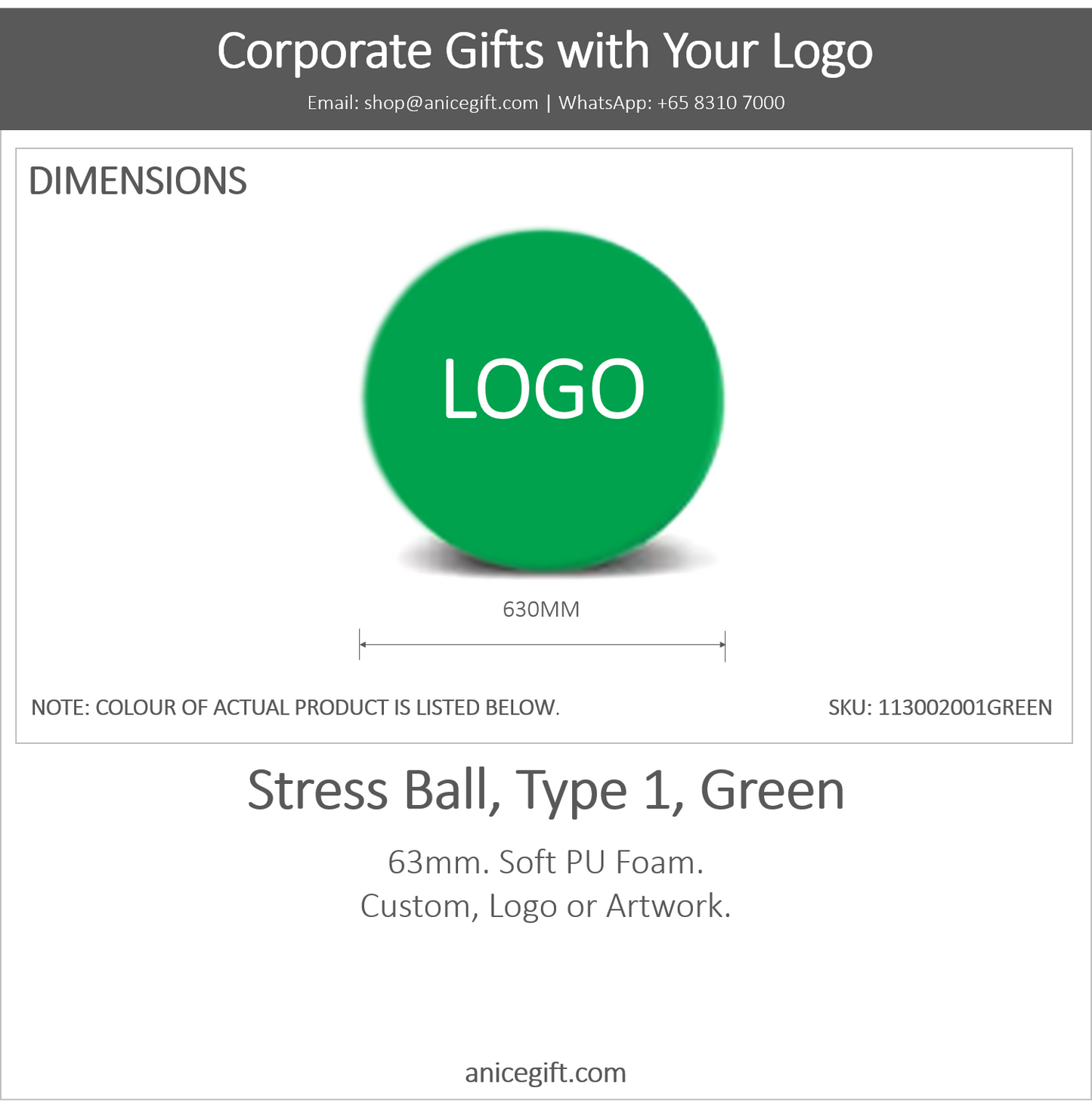 Stress Ball, Type 1, Green