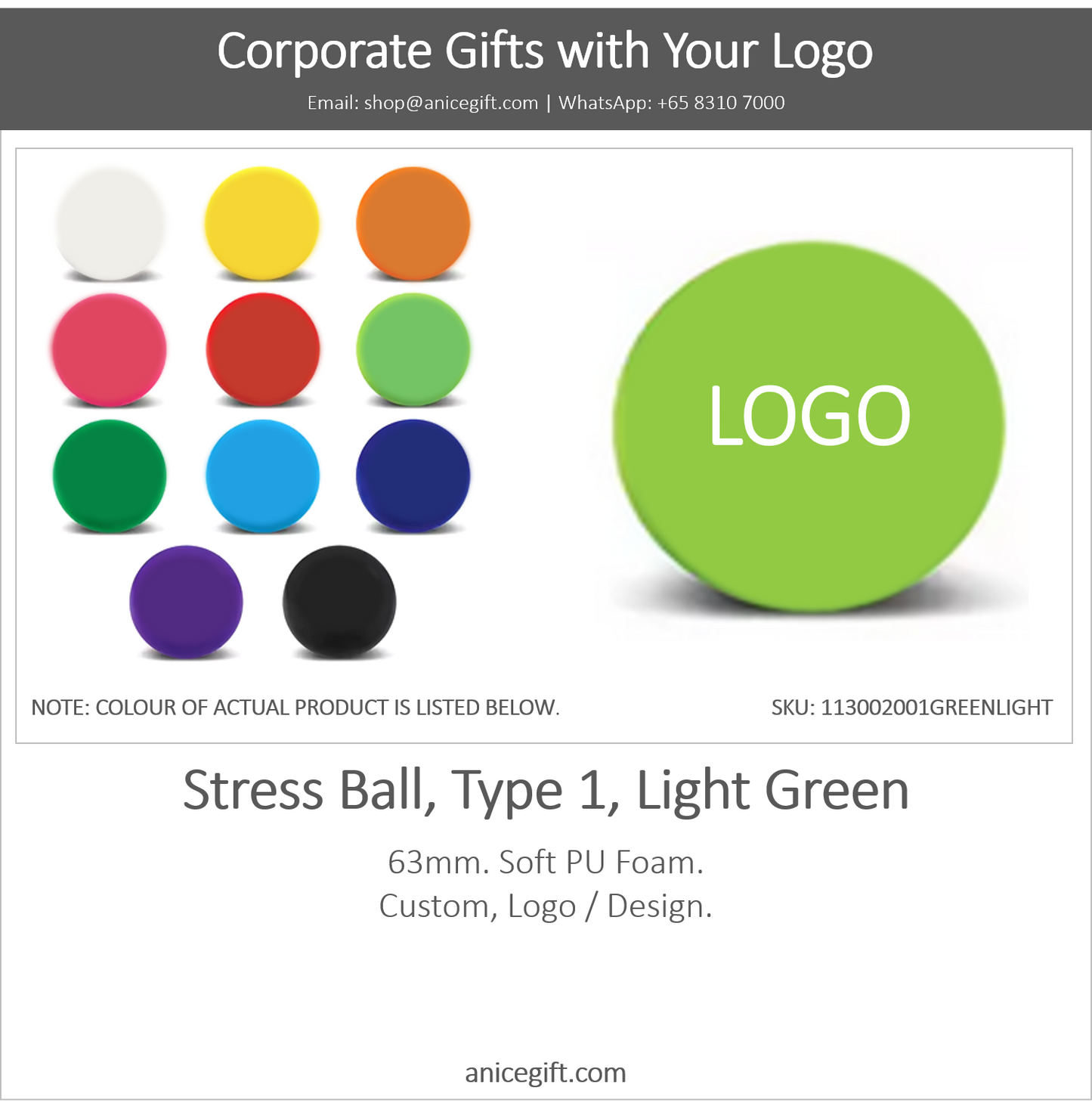 Stress Ball, Type 1, Light Green