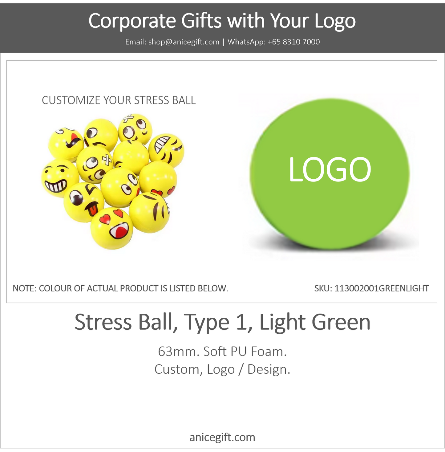 Stress Ball, Type 1, Light Green