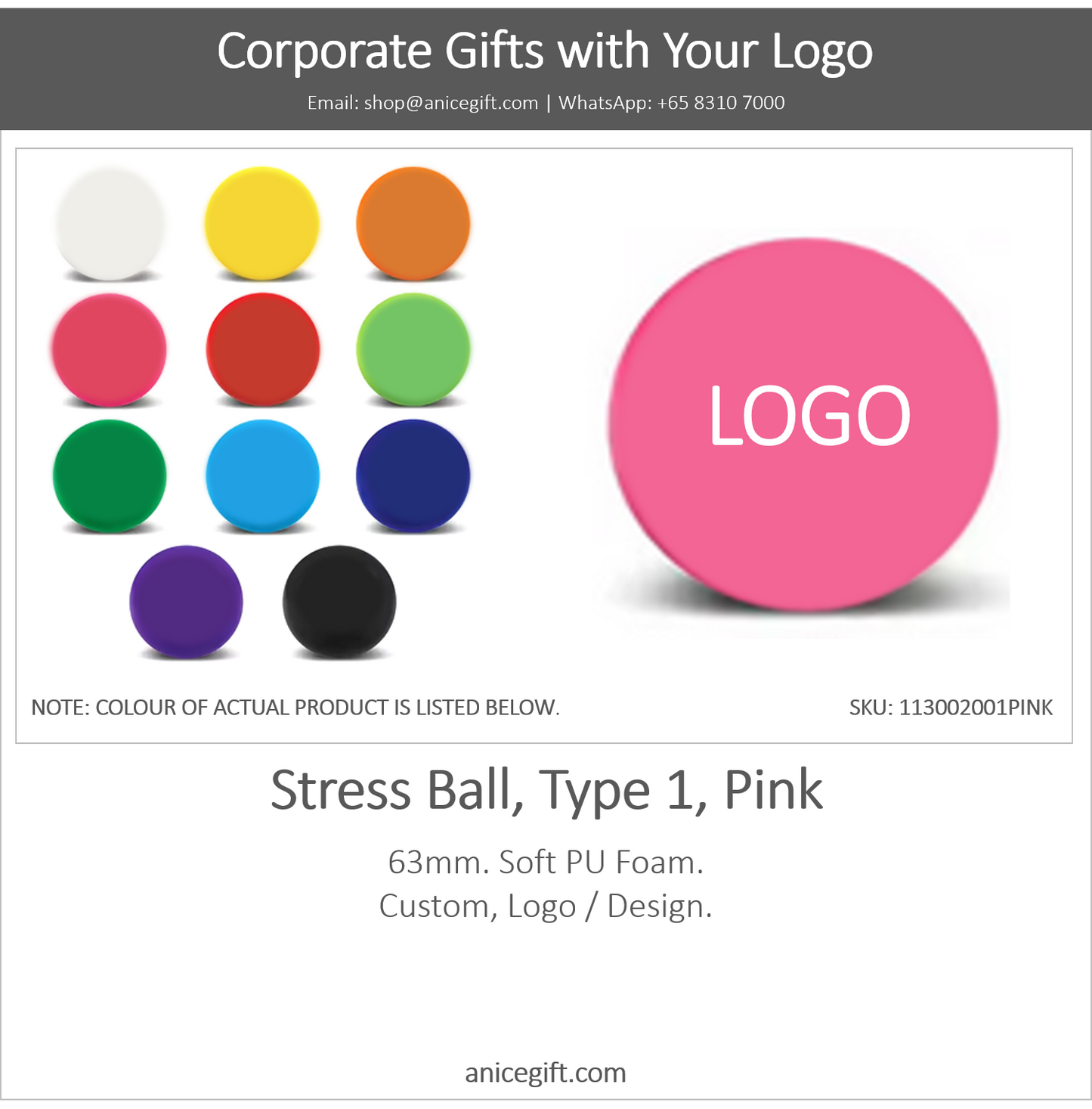Stress Ball, Type 1, Pink