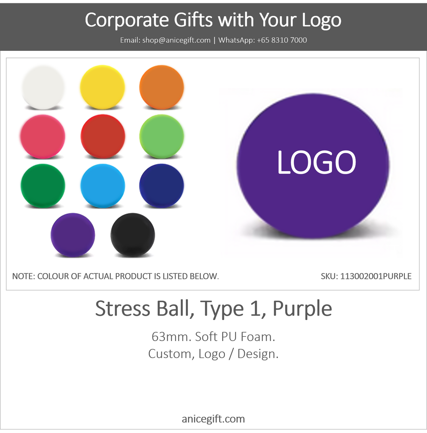 Stress Ball, Type 1, Purple