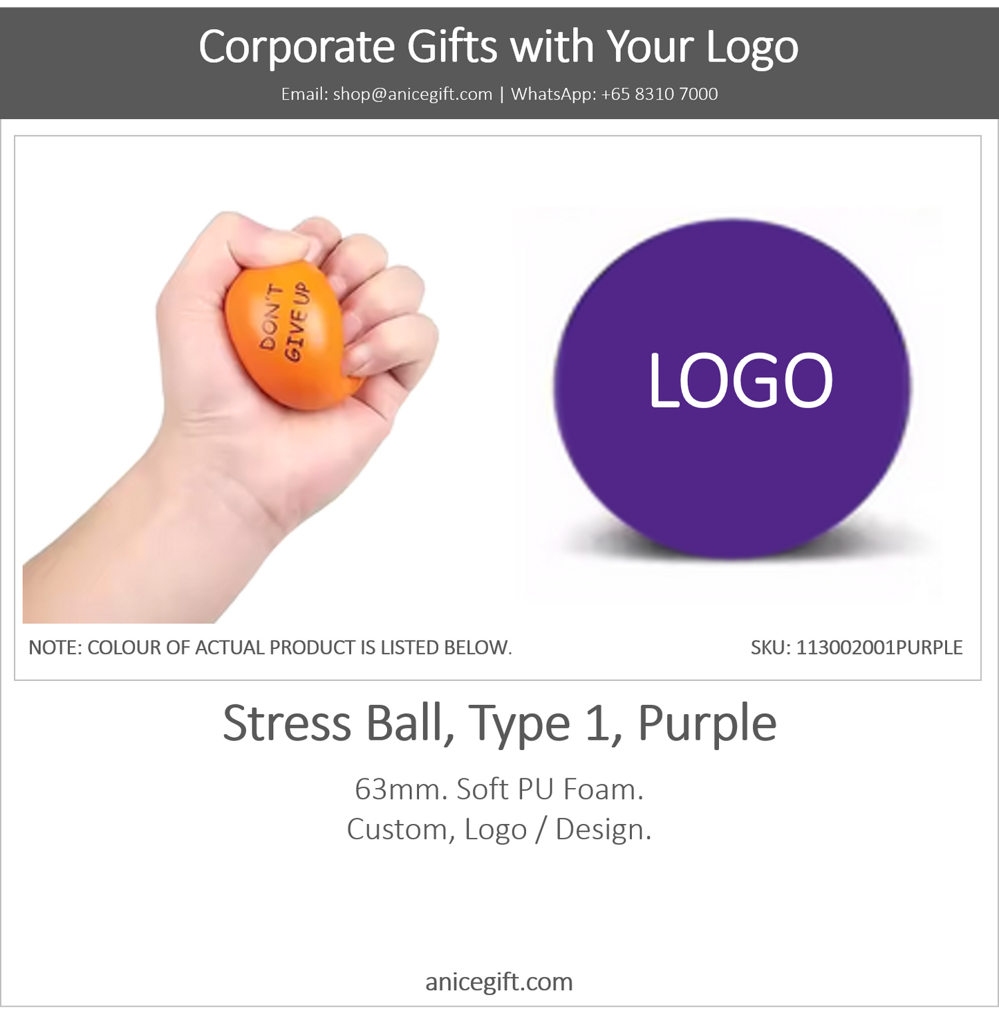 Stress Ball, Type 1, Purple