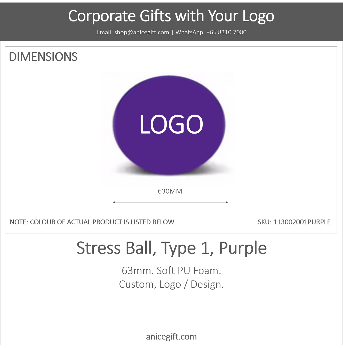 Stress Ball, Type 1, Purple