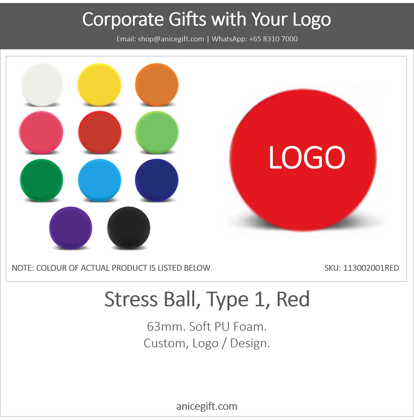 Stress Ball, Type 1, Red