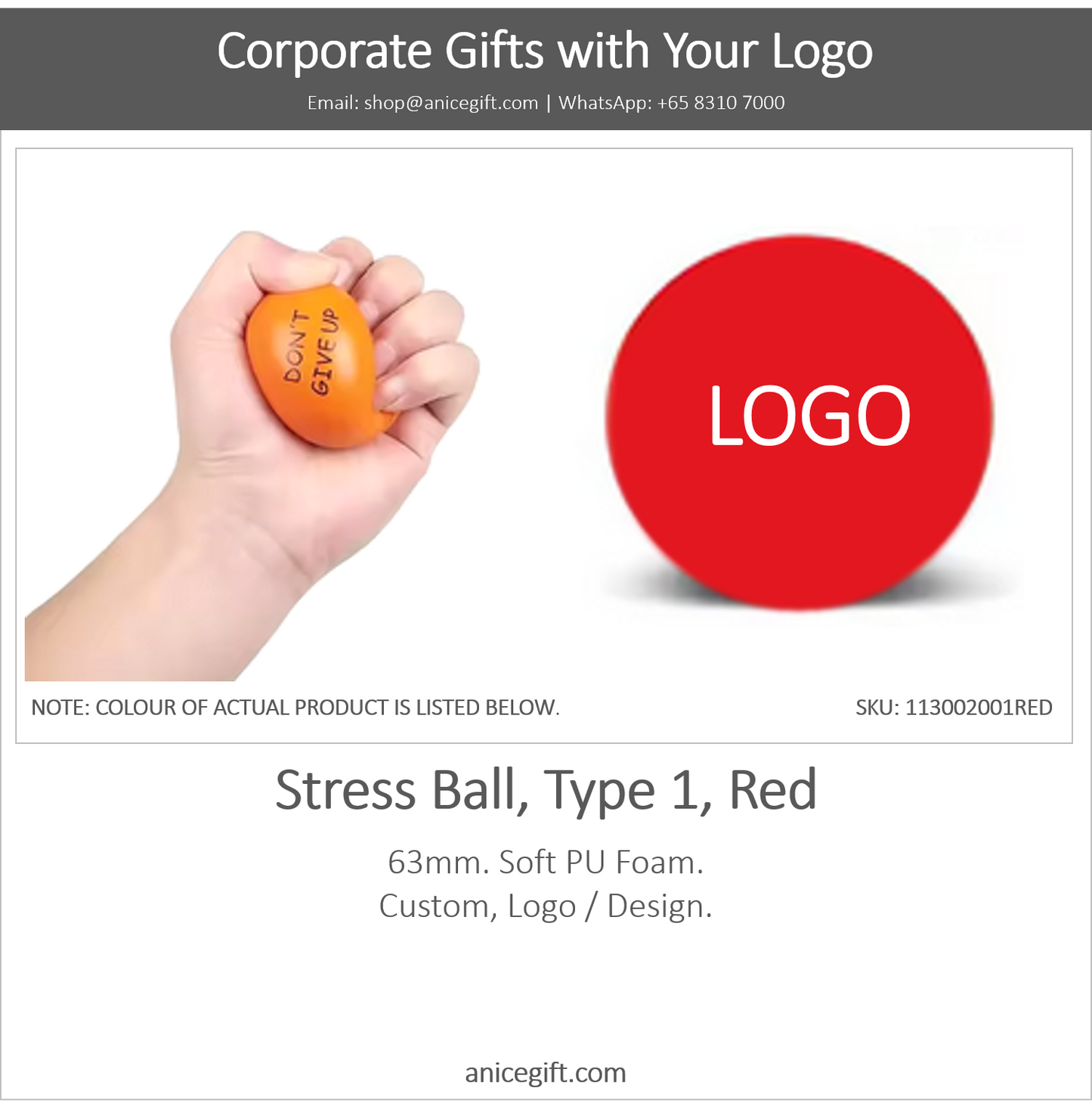 Stress Ball, Type 1, Red