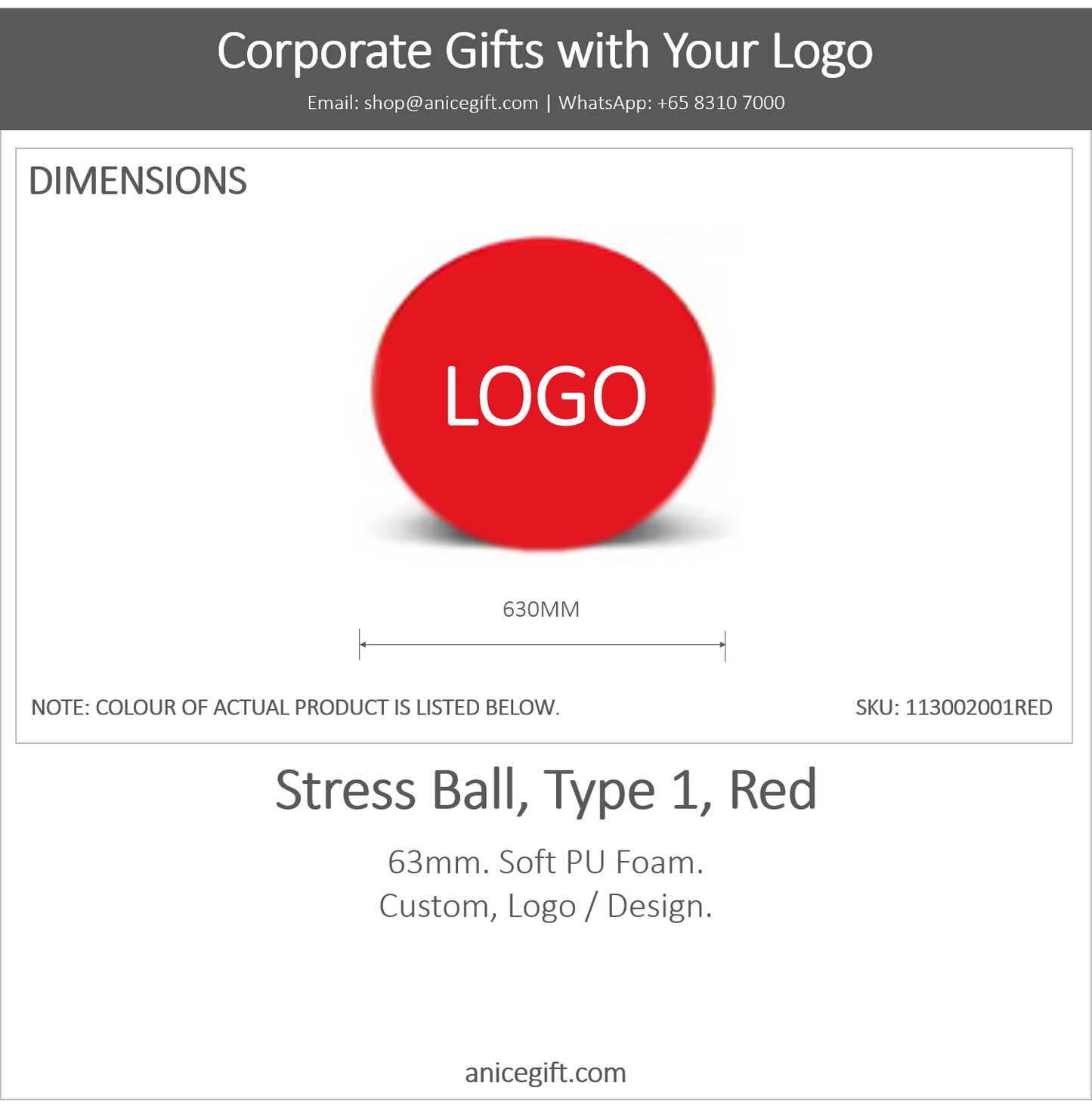 Stress Ball, Type 1, Red