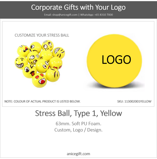 Stress Ball, Type 1, Yellow