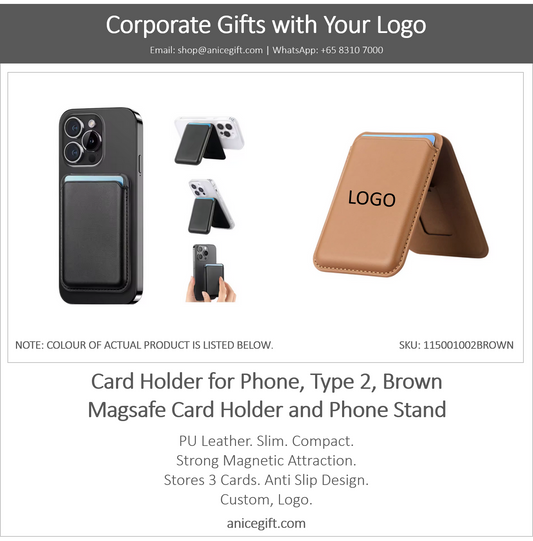 Card Holder for Phone, Type 2, Brown | Magsafe Card Holder and Phone Stand