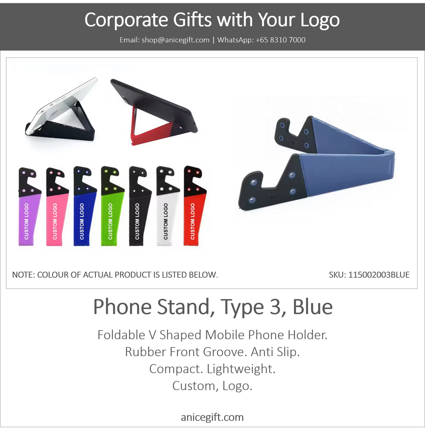 Phone Holder, Type 3, Blue