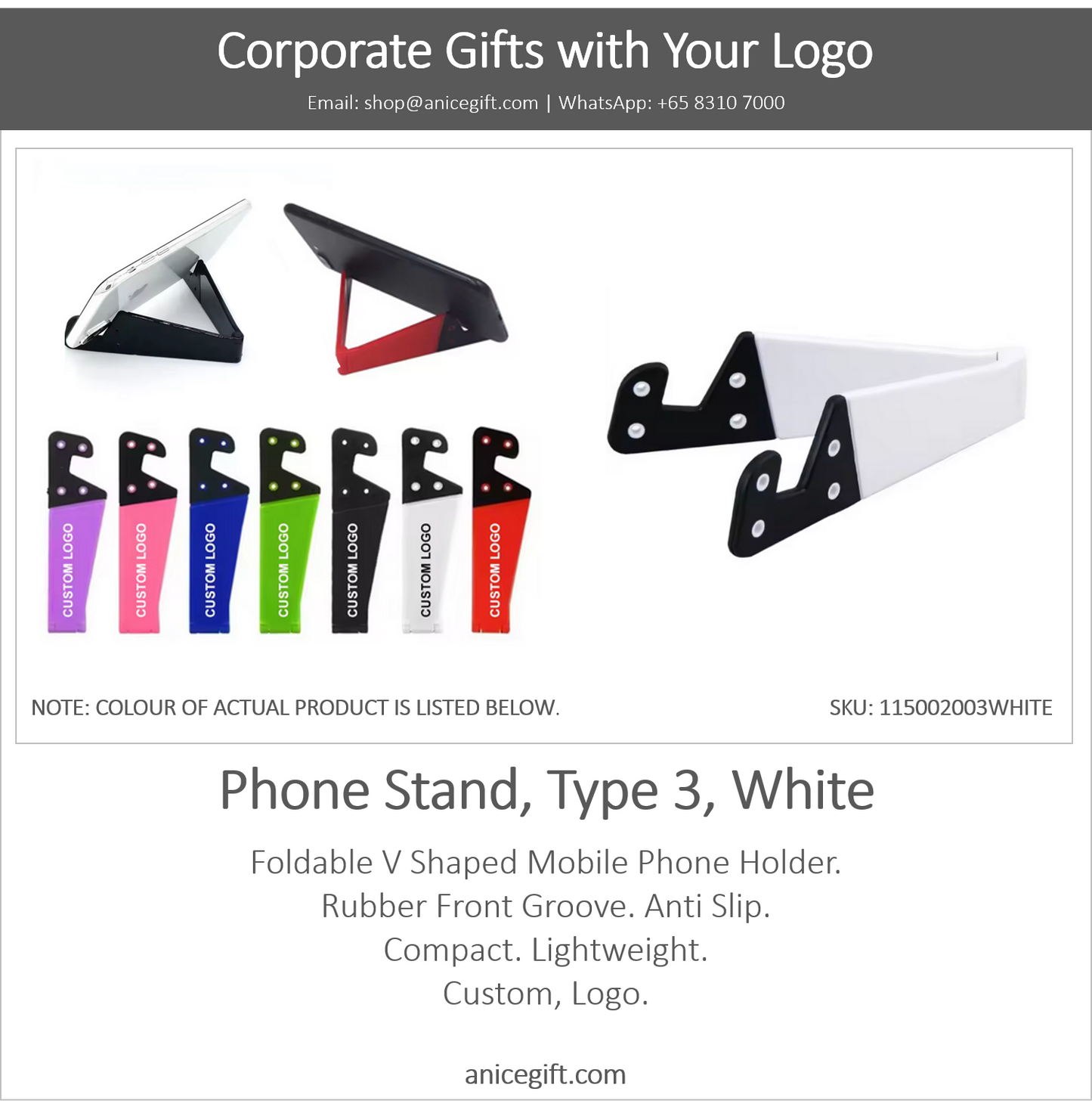 Phone Holder, Type 3, White