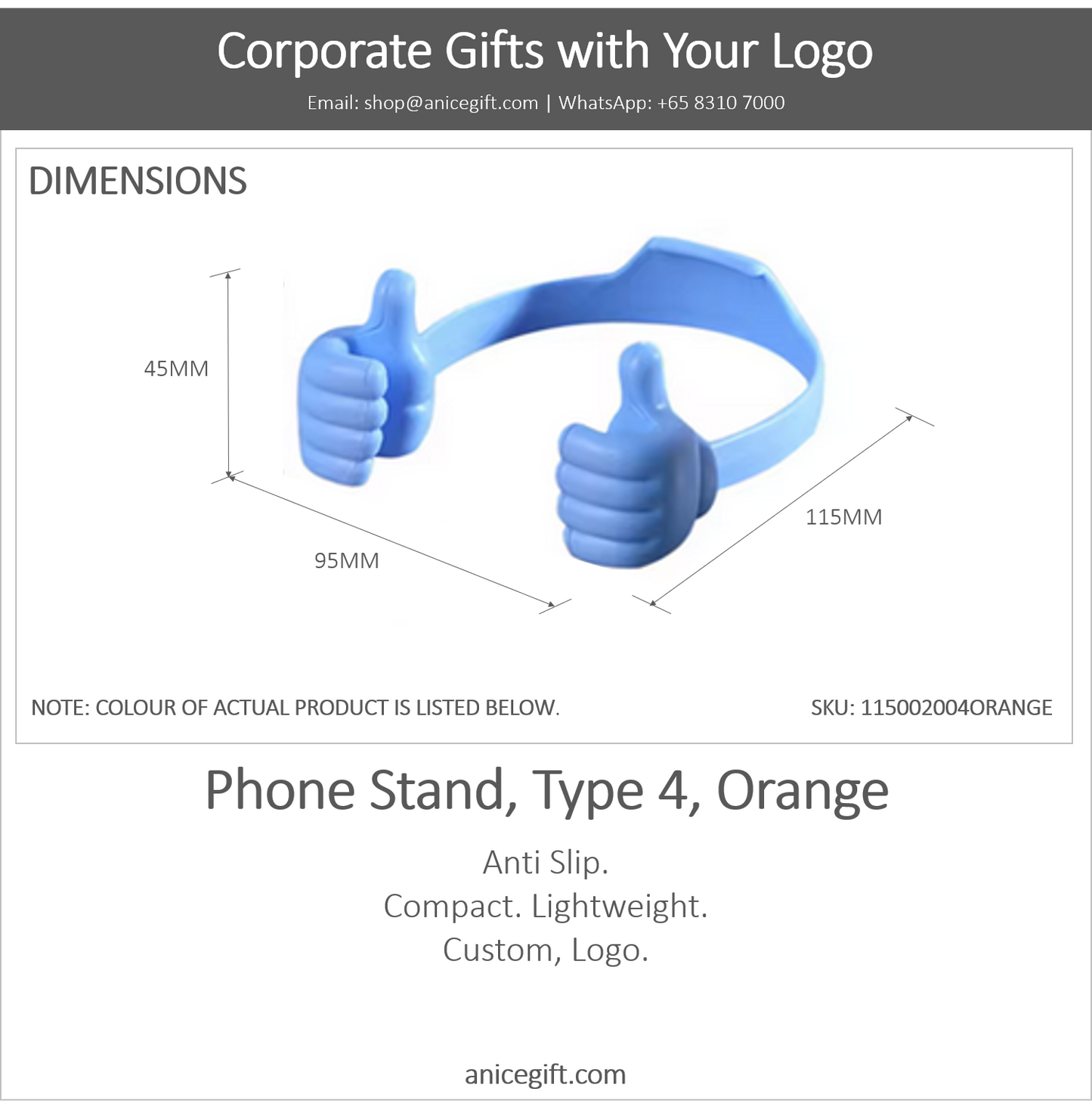 Phone Holder, Type 4, Orange
