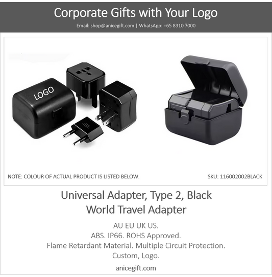 Universal Adapter, Type 2, Black