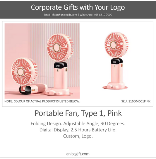 Portable Fan, Type 1, Pink