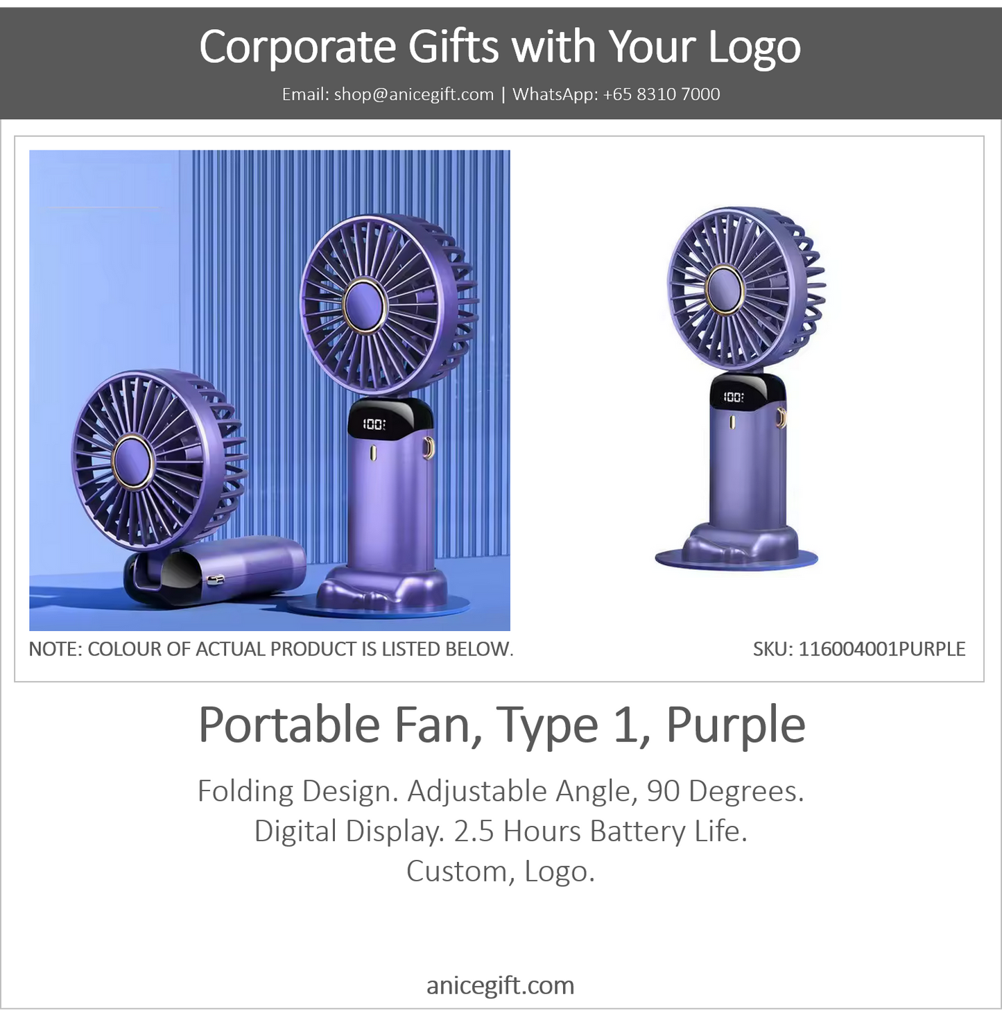 Portable Fan, Type 1, Purple
