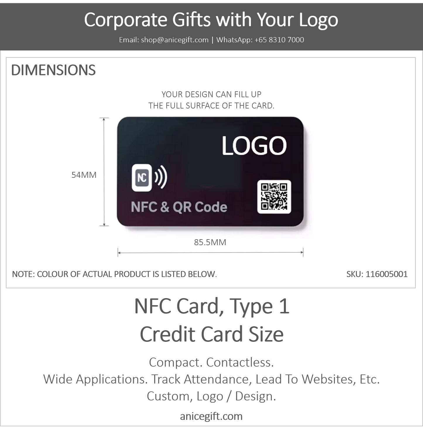 NFC Card, Type 1 | Credit Card Size