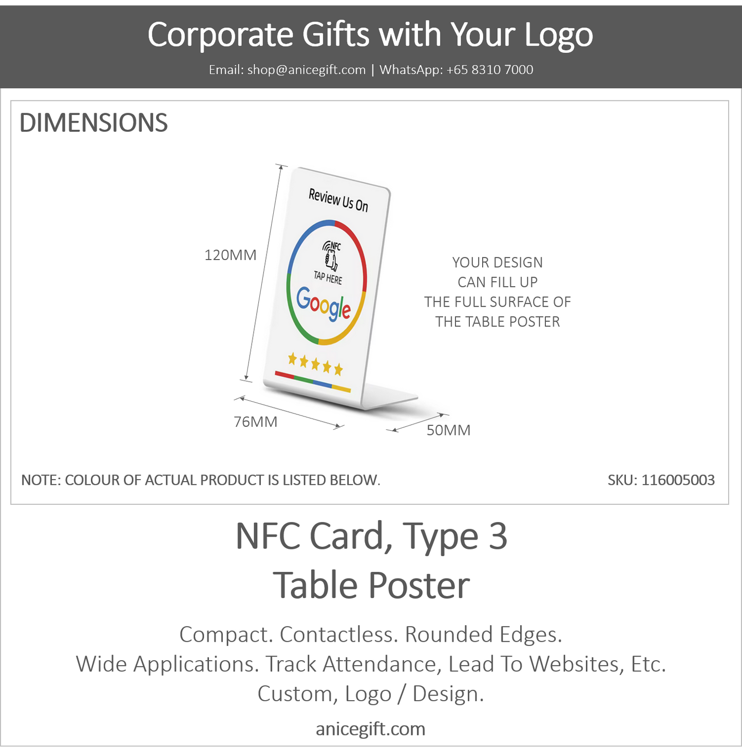 NFC Card, Type 3 | Table Poster