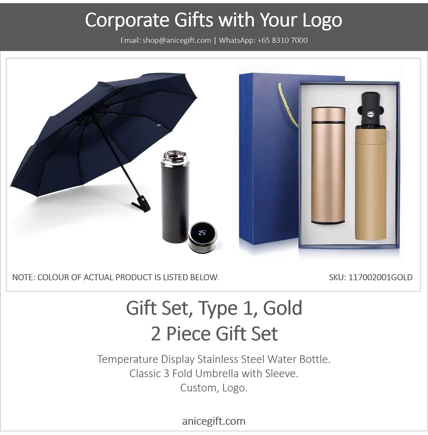 Gift Set, Type 1, Gold | 2 Piece Gift Set