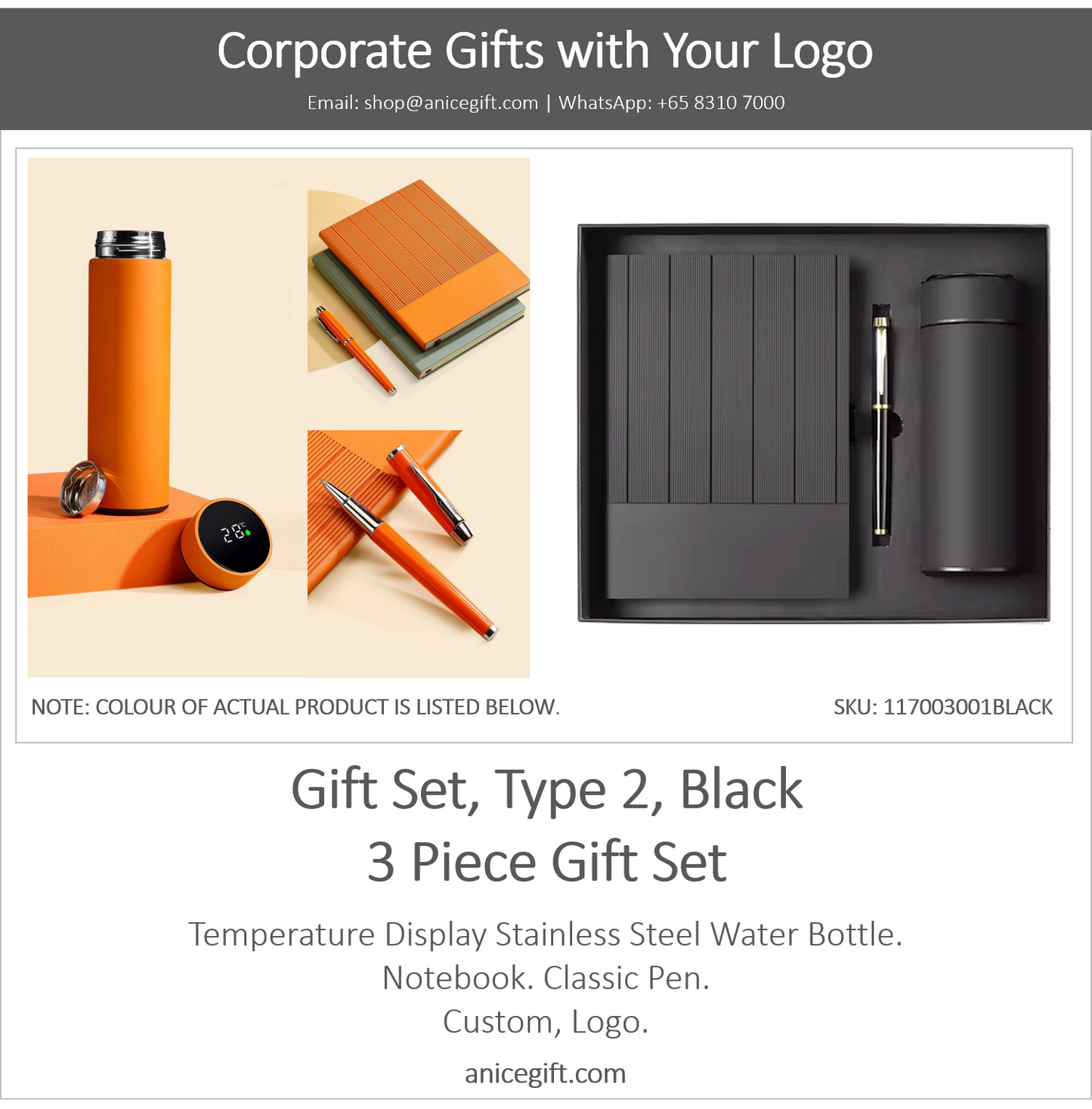 Gift Set, Type 2, Black | 3 Piece Gift Set