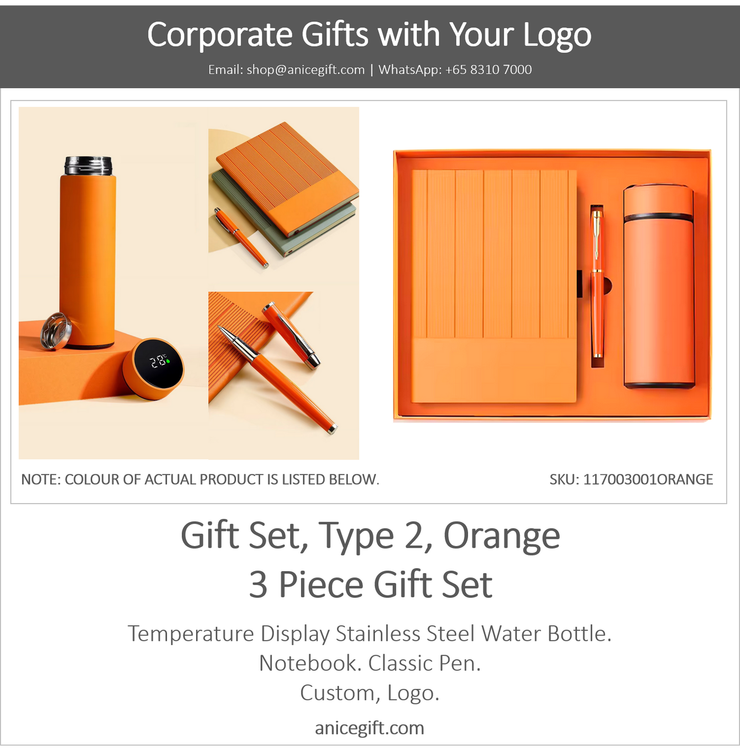 Gift Set, Type 2, Orange | 3 Piece Gift Set