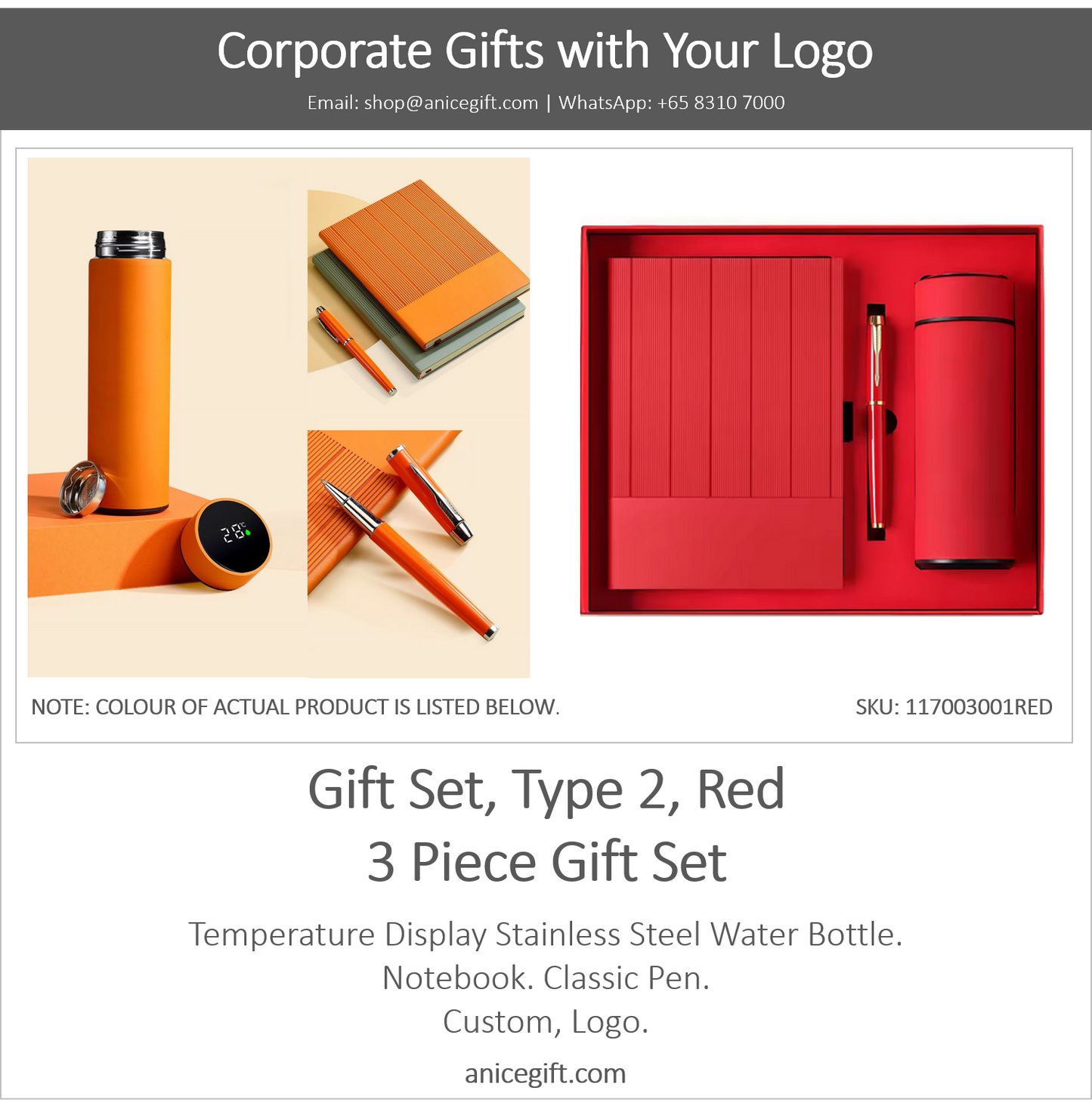 Gift Set, Type 2, Red | 3 Piece Gift Set