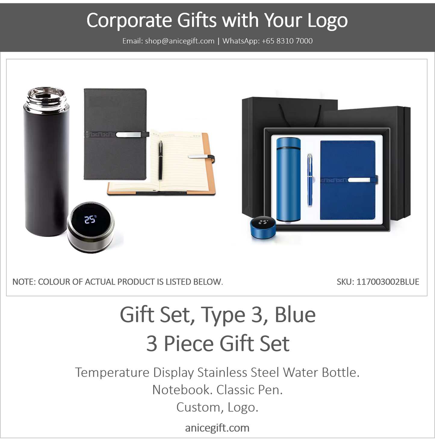 Gift Set, Type 3, Blue | 3 Piece Gift Set