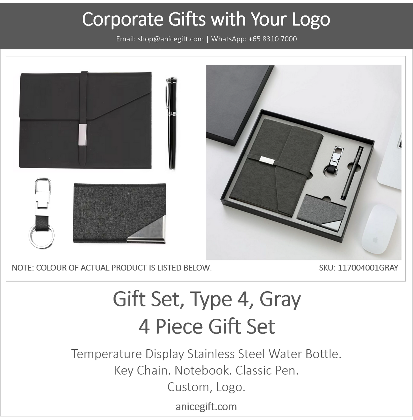 Gift Set, Type 4, Gray | 4 Piece Gift Set
