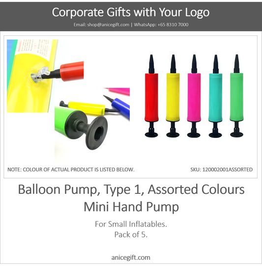 Balloon Pump, Type 1, Assorted Colours | Mini Hand Pump
